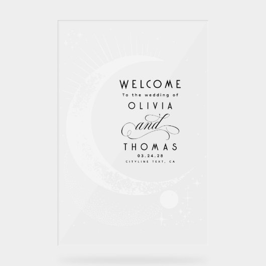 Enseigne de bienvenue de mariage en acrylique céle (Recto)