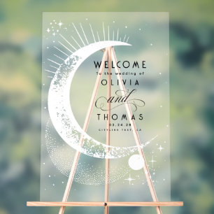 Enseigne de bienvenue de mariage en acrylique céle