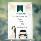 Enseigne de bienvenue de mariage moderne en acryli (Neutre)