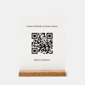 Enseigne de bureau en acrylique code QR crème mini (Recto)