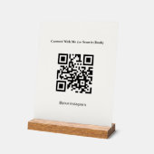 Enseigne de bureau en acrylique code QR crème mini (Angle)