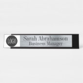 Enseigne de bureau en argent longue 10" Plaque nom (Devant)