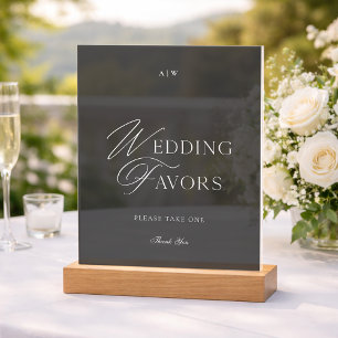 Enseigne de cadeaux de mariage en acrylique sombre