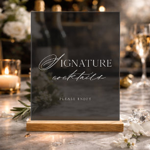 Enseigne de cocktails signature en acrylique noir