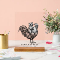 Enseigne de coq raton laveur drôle décoration mais