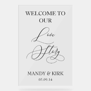 Enseigne de mariage « Bienvenue dans notre histoir