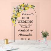 Enseigne de mariage en acrylique Citron Méditerran (Mariage)