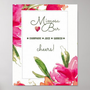 Enseigne de mariage Mimosa Bar Impression aquare