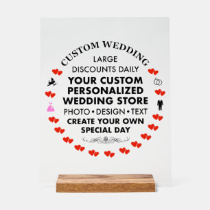 Enseigne de mariage personnalisée 14 "x 11" en acr