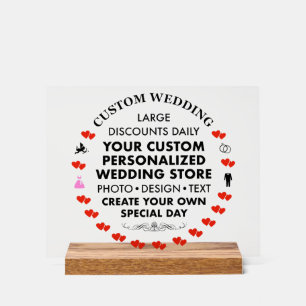 Enseigne de mariage personnalisée 8" x 10" sur sup