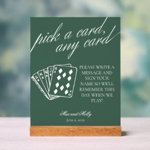 Enseigne de Pièce de Cartes à Jouer de Mariage Ver