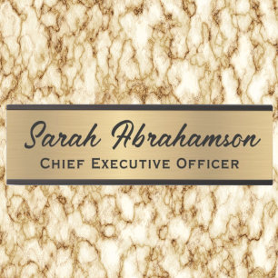 Enseigne de porte de bureau en or faux Plaque de n
