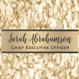 Enseigne de porte de bureau en or faux Plaque de n