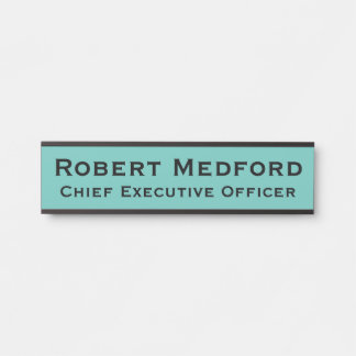 Enseigne de porte suspendue bleue moderne plaque n