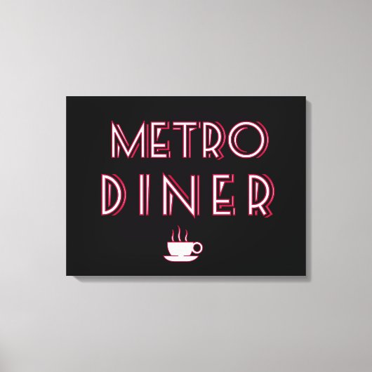 Enseigne de restaurant Art Déco Metro (Recto)