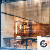 Enseigne de salon de coiffure logo autocollant pou (Fenêtre de café)