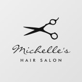 Enseigne de salon de coiffure logo autocollant pou (Feuille)