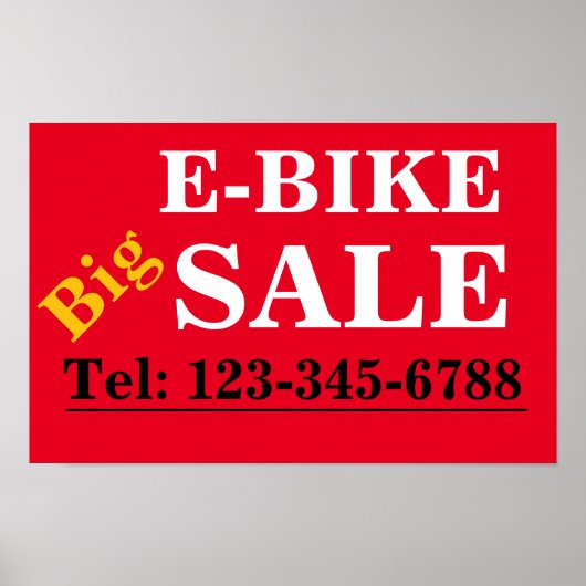 ENSEIGNE DE VENTE DE VÉLO ÉLECTRIQUE pour affiche (Devant)