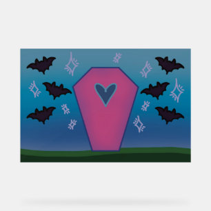 Enseigne en acrylique Cercueil Rose