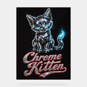 Enseigne en acrylique Chrome Kitten Parfaite
