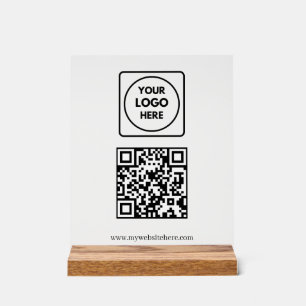 Enseigne en acrylique de logo de site Web QR d'ent