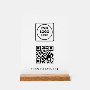 Enseigne en acrylique de logo QR Scan To Pay