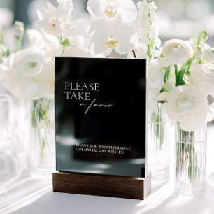 Enseigne en acrylique noir pour mariage avec faveu
