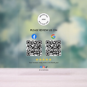 Enseigne en acrylique personnalisée pour les avis