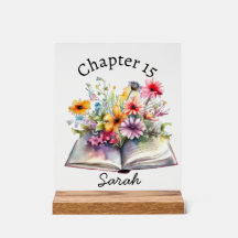 Enseigne en acrylique Pretty Bookworm