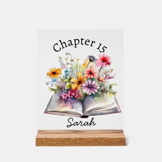 Enseigne en acrylique Pretty Bookworm (Recto)
