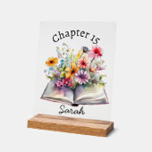 Enseigne en acrylique Pretty Bookworm (Angle)