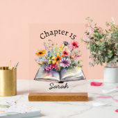 Enseigne en acrylique Pretty Bookworm (Mariage)