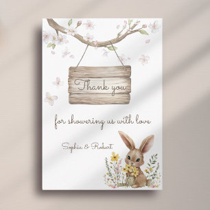 Enseigne en bois de lapin Merci Baby Shower de pri