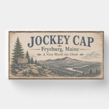 Enseigne en bois rustique de Jockey Cap Fryeburg M