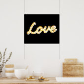 Enseigne lumineuse vintage Love Poster - noir (Cuisine)