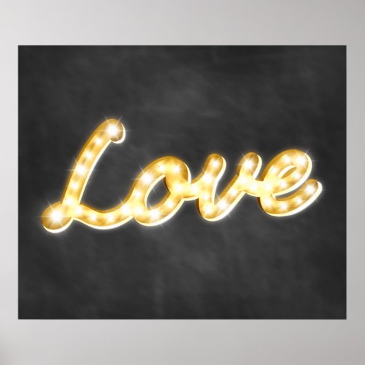 Enseigne lumineuse vintage Love Poster - tableau n (Devant)