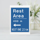 Enseigne routière de la zone de repos Invitations (Debout devant)