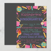 Enseignement de la maternelle Invitation à l'école (Devant / Derrière)