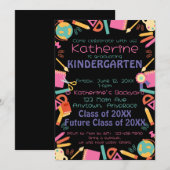Enseignement de la maternelle Invitation à l'école (Devant / Derrière)