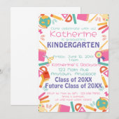 Enseignement de la maternelle Invitation à l'école (Devant / Derrière)