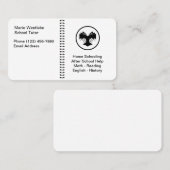 Enseignement Tutorisation de l'école Cartes de vis (Devant / Derrière)