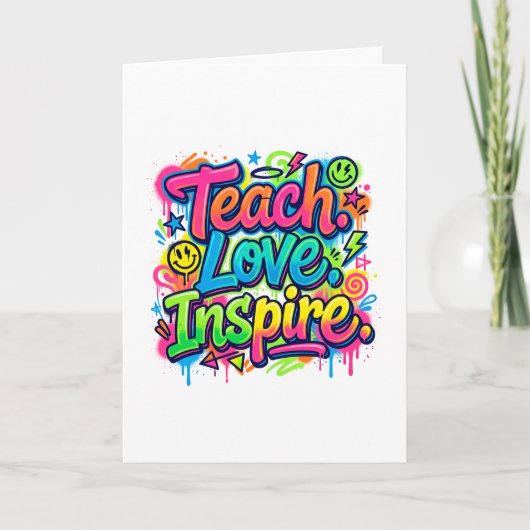 Enseigner. Aimer. Inspirer. Carte de Professeur St (Devant)