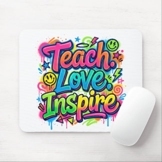 Enseigner. Aimer. Inspirer. Tapis de souris graffi