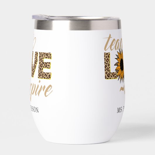 Enseigner Amour Inspirer Enseignant Tournesol Nom  (Droite)