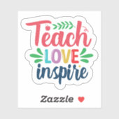 Enseigner, Amour, Inspirer - Stickers Vinyle Coupé (Feuille)