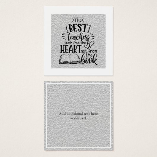 ENSEIGNER DU COEUR Pas UN LIVRE ENSEIGNANTS Nommés (Devant & derrière)