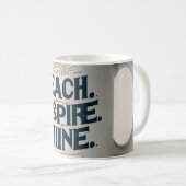 Enseigner. Inspirer. Briller. Mug pour enseignant (Devant droit)