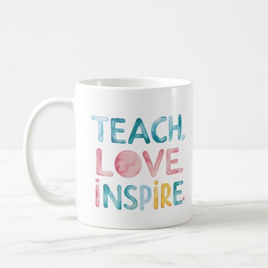 Enseigner l'amour Inspirer Mug Motivationnel (Gauche)