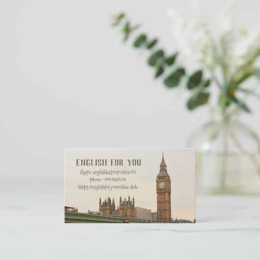 Enseigner le carte de visite personnalisé en angla (Debout devant)