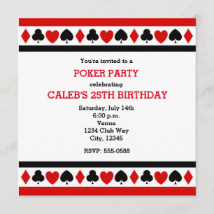 Enseignes de Cartes à Jouer Invitations de Fête de
